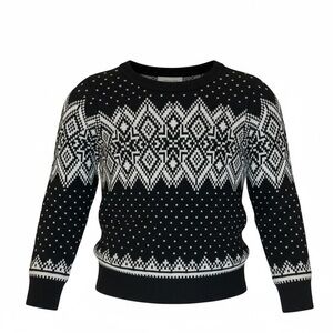 Hanna Andersson Navy White Fair Isle Cotton Crewneck Pullover Sweater  5 yrs